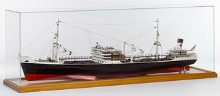 Wood Model Cargo Steamship