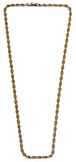 14k Gold Twisted Rope Necklace