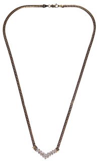 14k Gold and Diamond Attached Pendant Necklace
