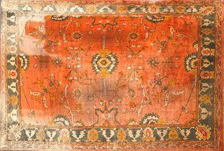 Vintage Oushak Hand Woven Wool Carpet