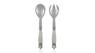 Georg Jensen Sterling Silver and Steel Acanthus small Serving Set #134