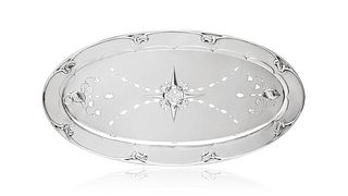 A Large and Early Georg Jensen Silver Fish Platter and Mazarine #206