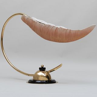 Mangani Ginko Brass and Porcelain Leaf-Form Table Lamp