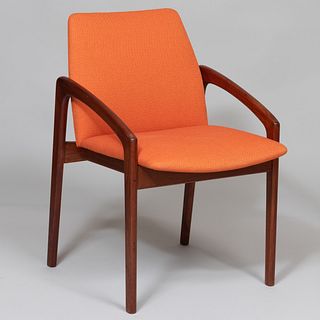 Mid Century Teak and Upholstered Armchair