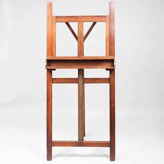 English Brass-Mounted Fruitwood Painting Easel