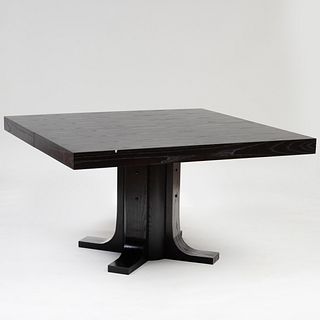Two Contemporary Ebonized Ash Dining Tables 
