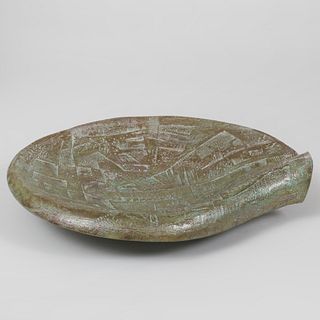 Glazed Pottery Wave Form Bowl