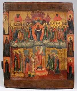Important Early Antique Russian Icon, Pskov School