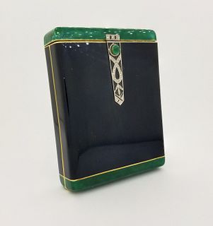 Cartier, Important Art Deco Enamel, Diamond Case