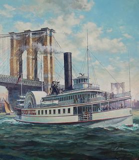 Dennis Lyall (B. 1946) "Sylvan Dell Riverboat"