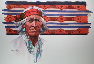 Tom McNeely (B. 1935) "Older Navajo Man"