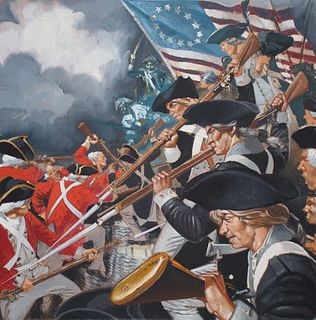 Jim Butcher (B. 1944) American Victory At Yorktown
