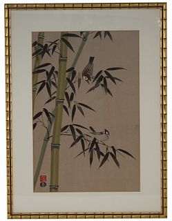 Nisaburo Ito, Framed Japanese Woodblock on Silk