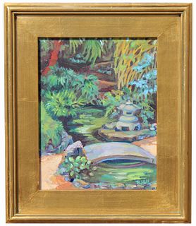 Hill, "Impressionist Japanese Garden" Painting