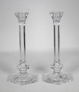 (2) Towle Glass Candlesticks