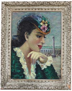 Signed, 20th C. French School Portrait of a Woman