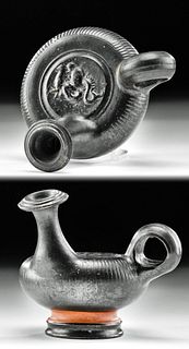 Greek Apulian Pottery Guttus with Nereid on Hippocamp