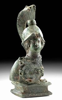 Superb Large Roman Bronze Fitting - Minerva / Athena