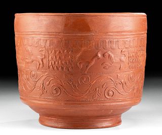 Roman Terra Sigillata Arretine Molded Pottery Bowl