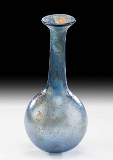 Roman Glass Flask - Cobalt Blue Hue