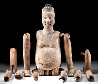 Chinese Articulated Wood Figure