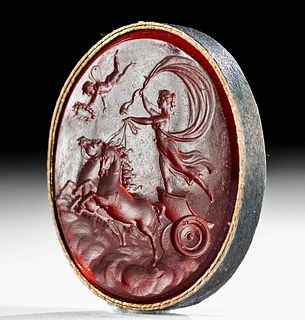 18th C Neoclassical Glass Intaglio - Cupid & Charioteer