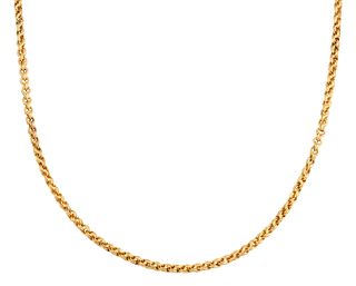 A 15CT GOLD CHAIN, the fancy link chain with barrel clasp stamped '15ct', 4