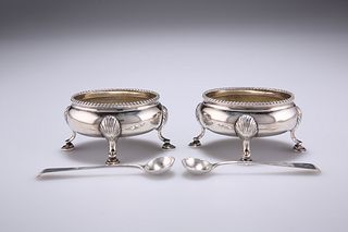 A PAIR OF VICTORIAN SILVER SALTS, by Edward Charles Brown, London 1873, ova