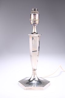 A GEORGE V SILVER CANDLESTICK LAMP,?by?Hawksworth, Eyre & Co Ltd, Sheffield