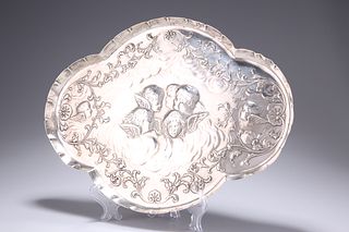 A VICTORIAN SILVER TRAY,?by William Comyns & Sons,?London 1898, of elongate