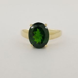 10K Gold & Synthetic Emerald Ring