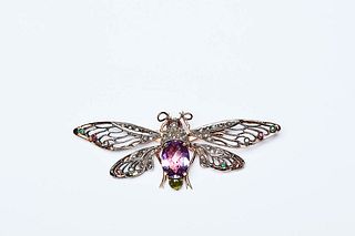 BUTTERFLY WITH MOBILE WINGS BROOCH- LIBERTY