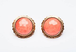 FACETED CORAL EARRINGS