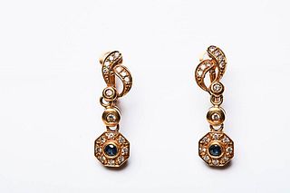 PENDANT EARRINGS WITH SAPPHIRES