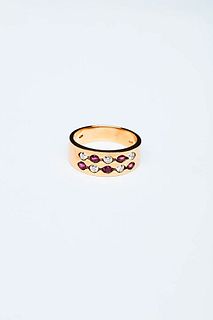 RUBY AND DIAMOND BAND RING 