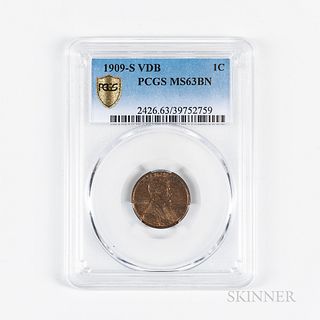 1909-S VDB Lincoln Cent, PCGS MS63BN.