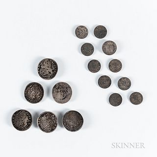 Sixteen Bavarian Coin Buttons