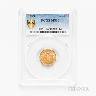 1899 $2.50 Liberty Head Gold Coin, PCGS MS66.