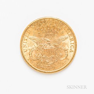 1898-S $20 Liberty Head Double Eagle Gold Coin.