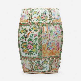 Chinese Export, Canton Rose drum stool