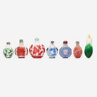 Chinese, Peking glass snuff bottles, collection of seven