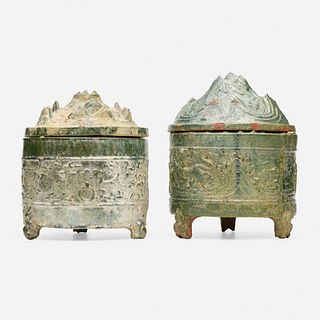 Chinese, 'Hill' jars, set of two