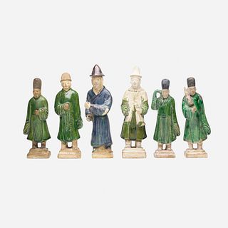 Chinese, attendants, collection of six