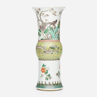 Chinese, Famille Verte yen yen vase
