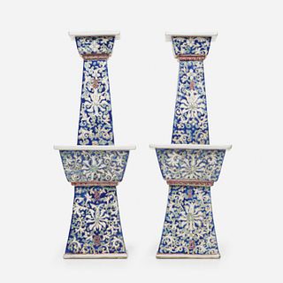 Chinese, Famille Rose lamps, pair