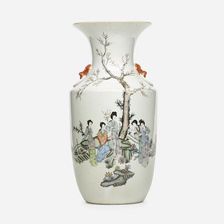 Chinese, Qianjiang enamel 'Ladies' vase
