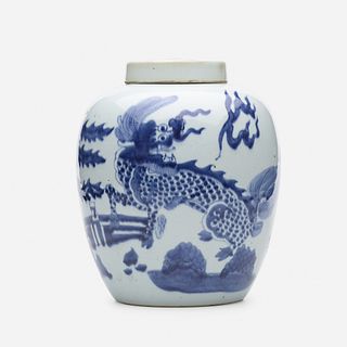 Chinese, Blue and White ginger jar and cover