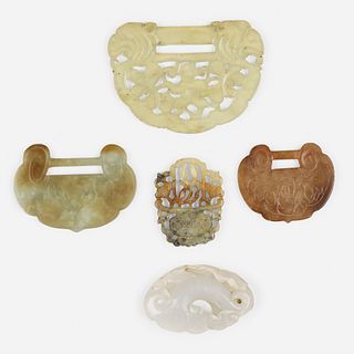 Chinese, jade pendants, collection of five