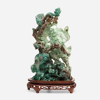 Chinese, jadeite 'Immortal and Dragon' group