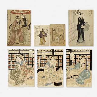 Japanese, Ukiyo-e color woodblock prints, collection of seven